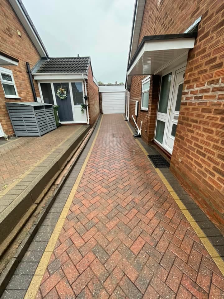 Clean driveway after pressure washing